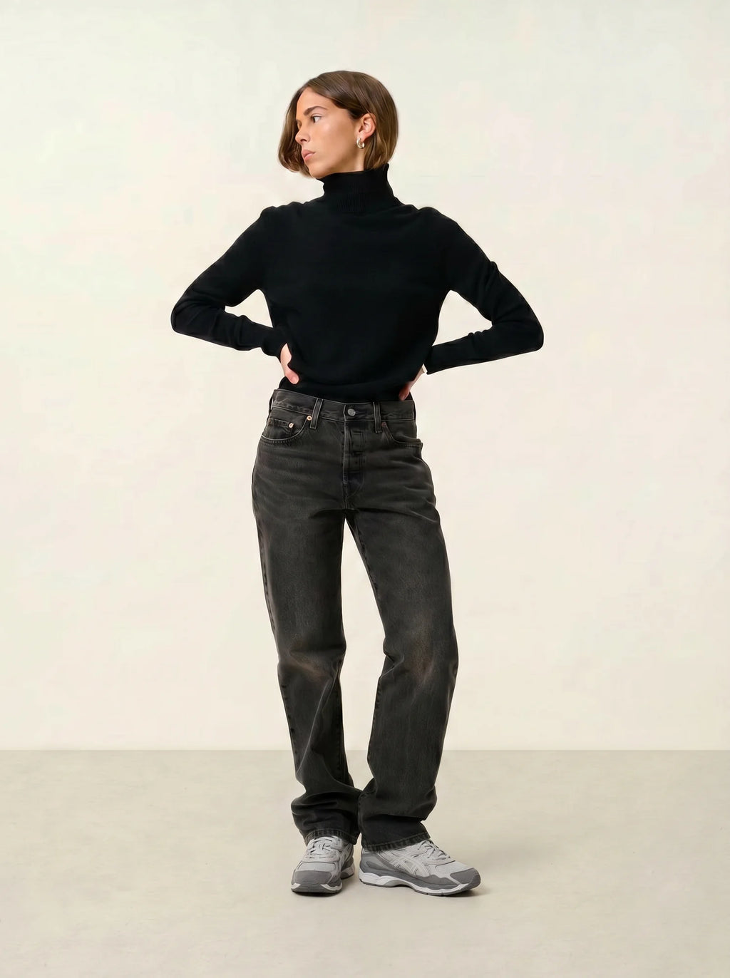 EILEEN pull col montant noir