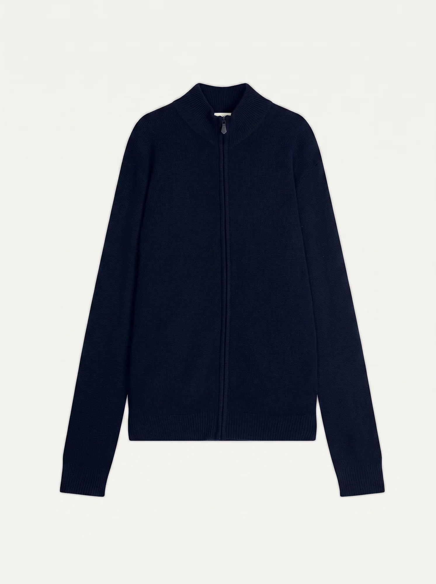 NAT gilet zippé col camionneur 4 fils bleu marine