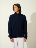 NAT gilet zippé col camionneur 4 fils bleu marine