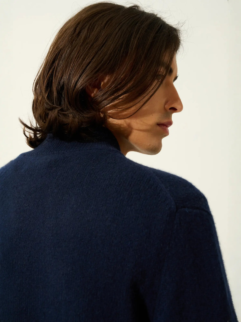 NAT gilet zippé col camionneur 4 fils bleu marine