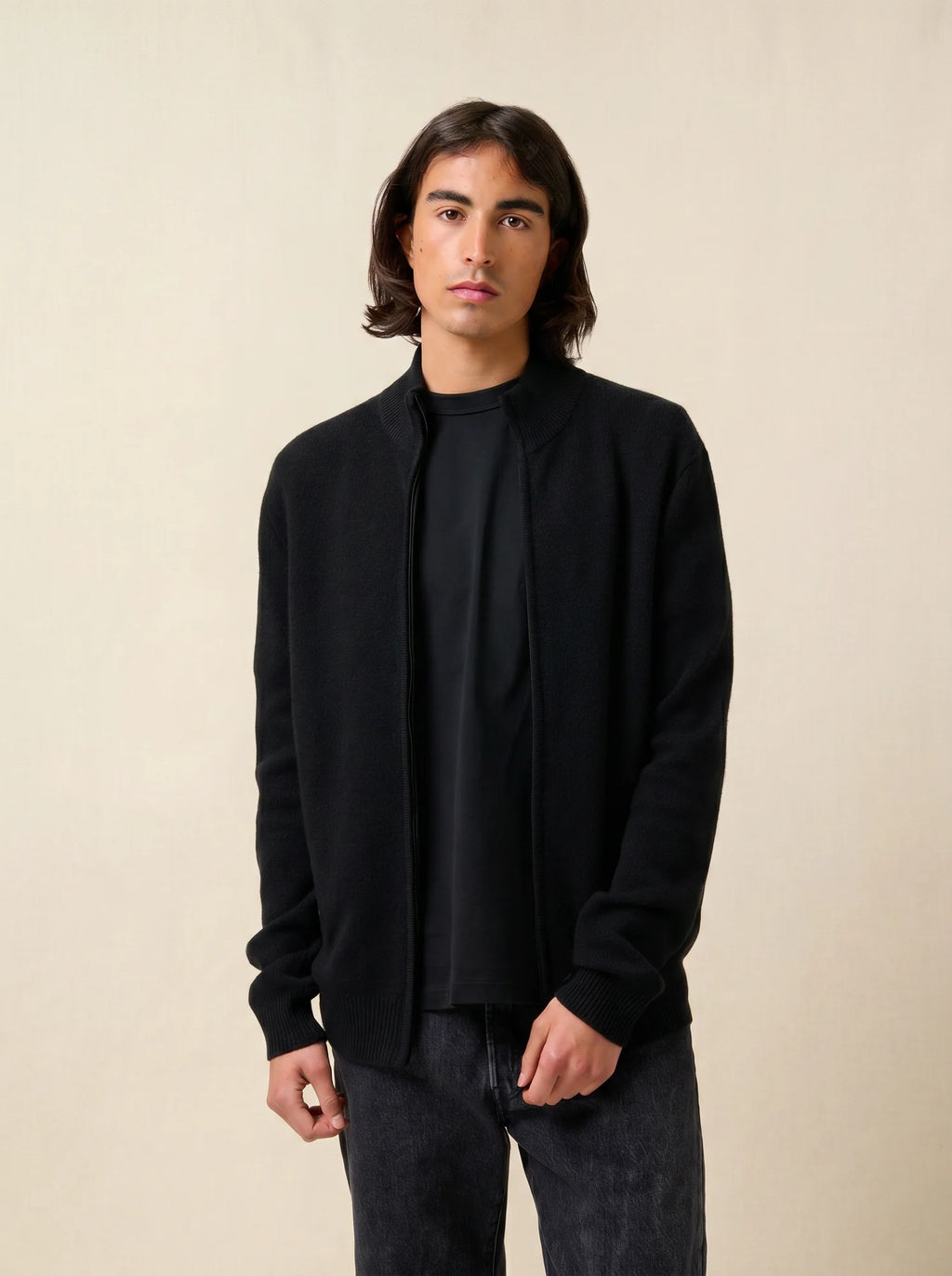 NAT gilet zippé col camionneur 4 fils noir