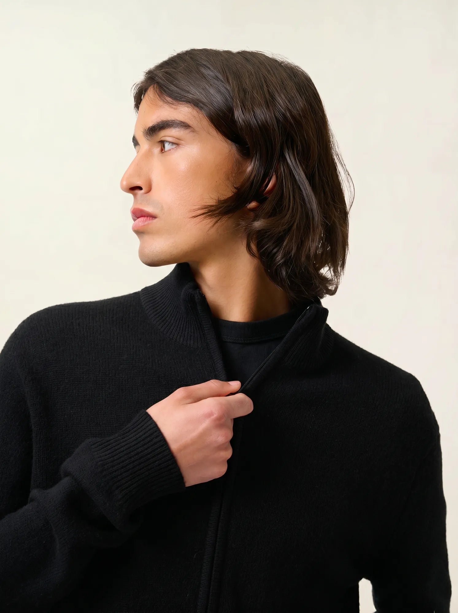 NAT gilet zippé col camionneur 4 fils noir