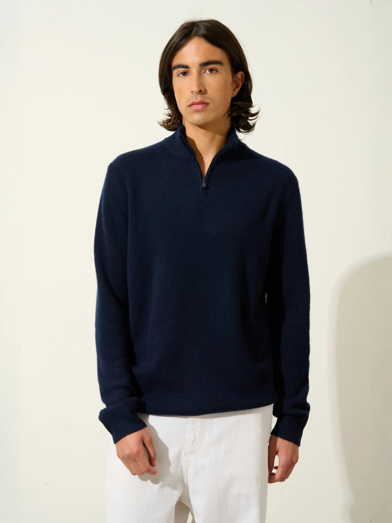 LYNA pull camionneur 4 fils bleu marine