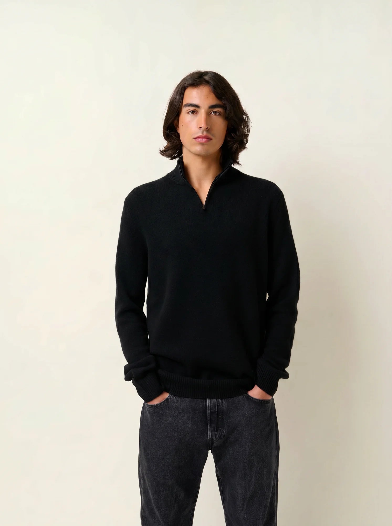 LYNA pull camionneur 4 fils noir