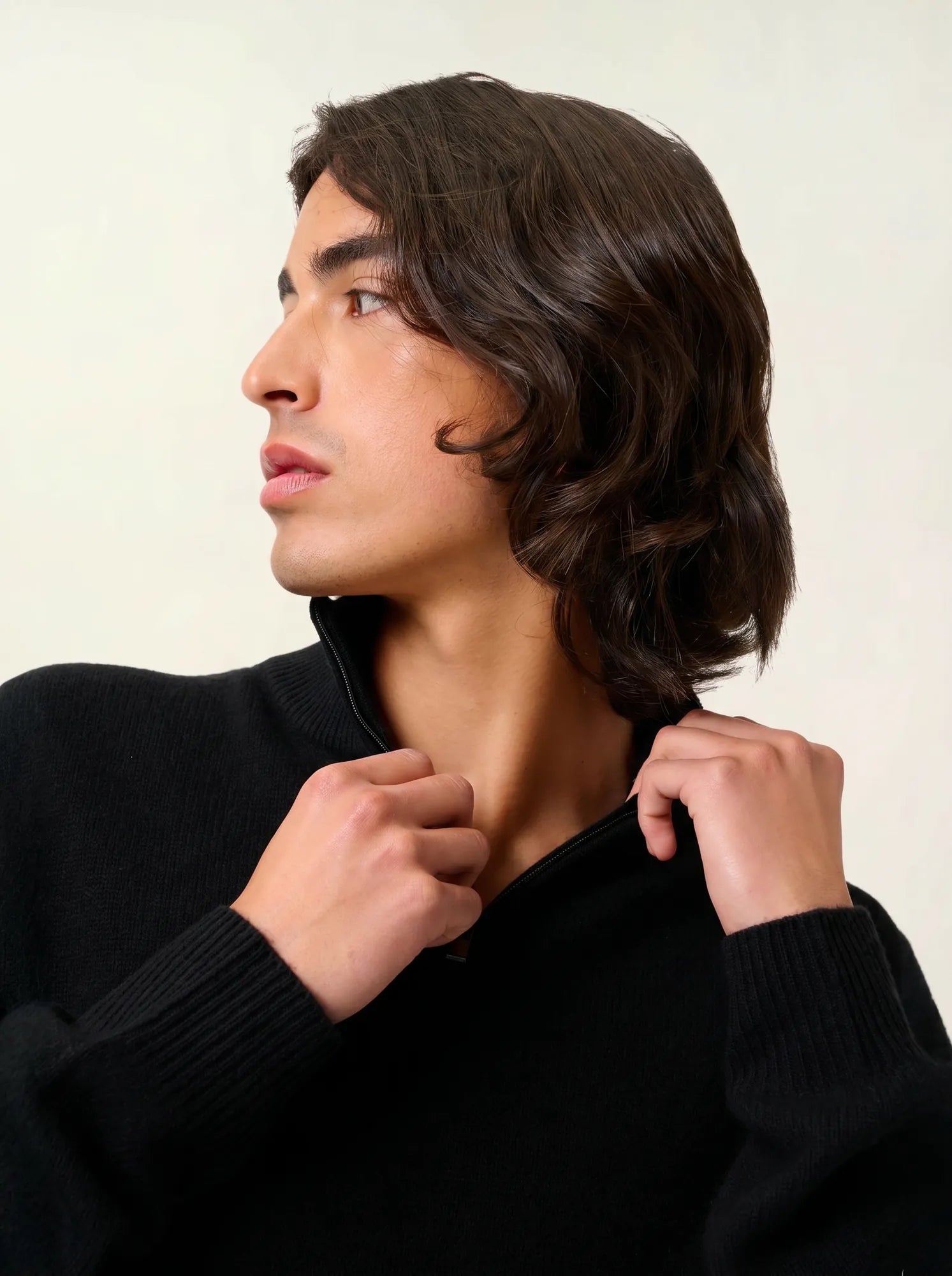 LYNA pull camionneur 4 fils noir