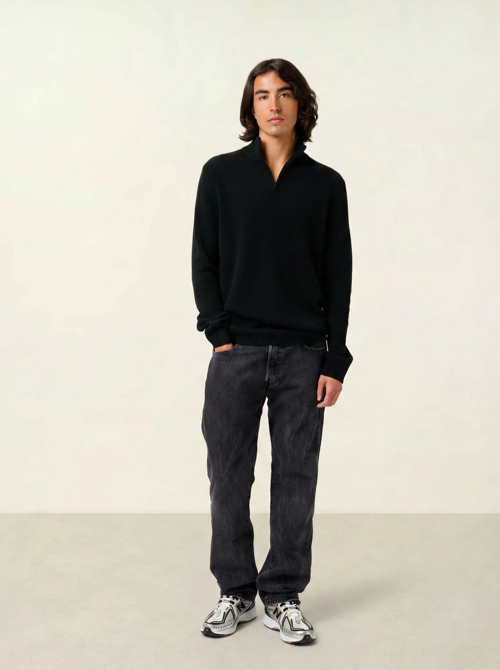 LYNA pull camionneur 4 fils noir