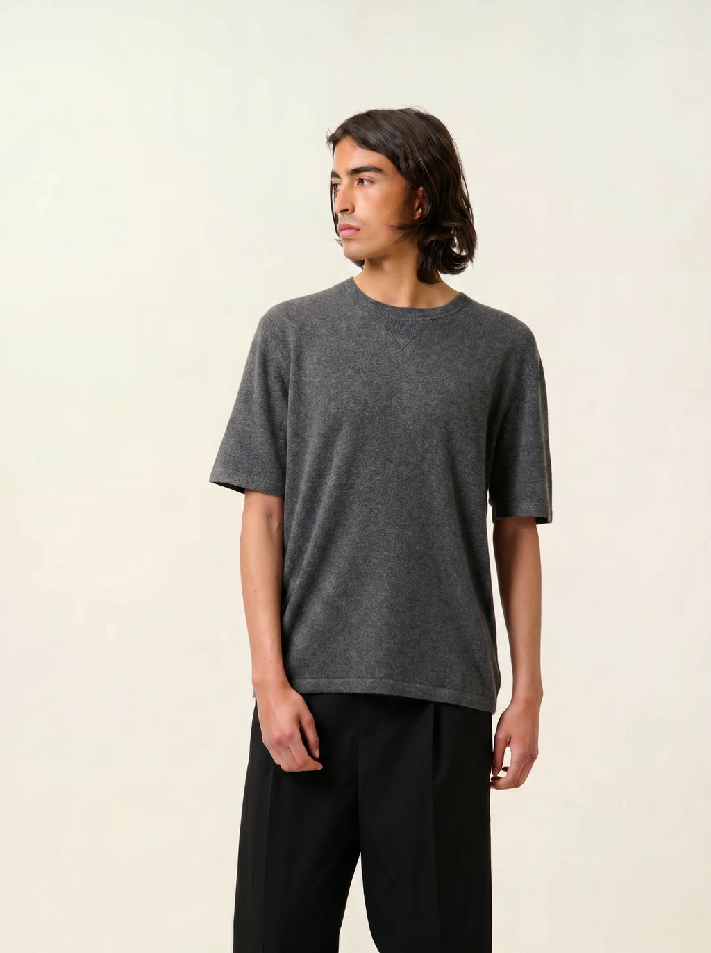 MAYA t-shirt rundhalsausschnitt anthrazit meliert