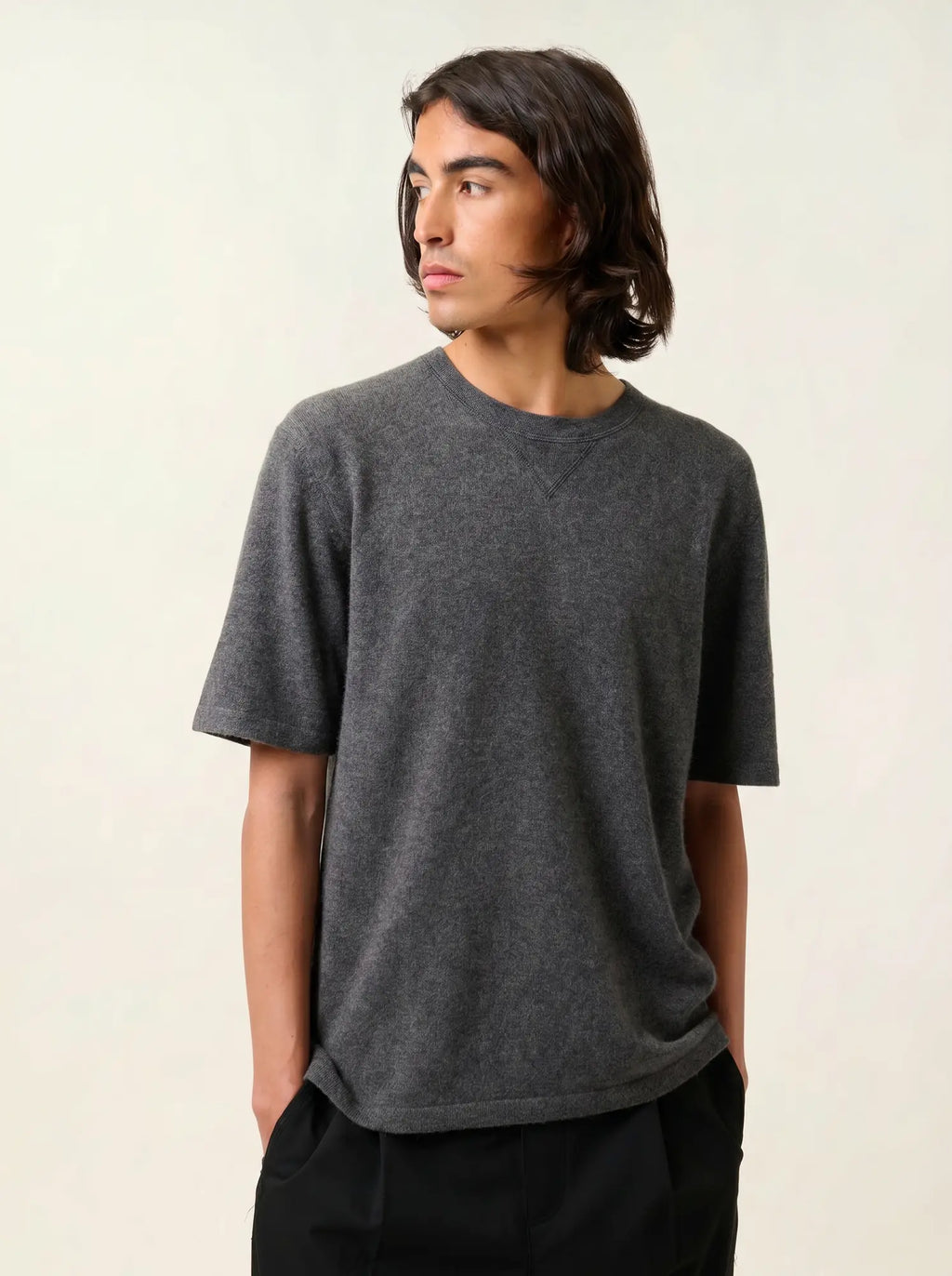 MAYA t-shirt rundhalsausschnitt anthrazit meliert