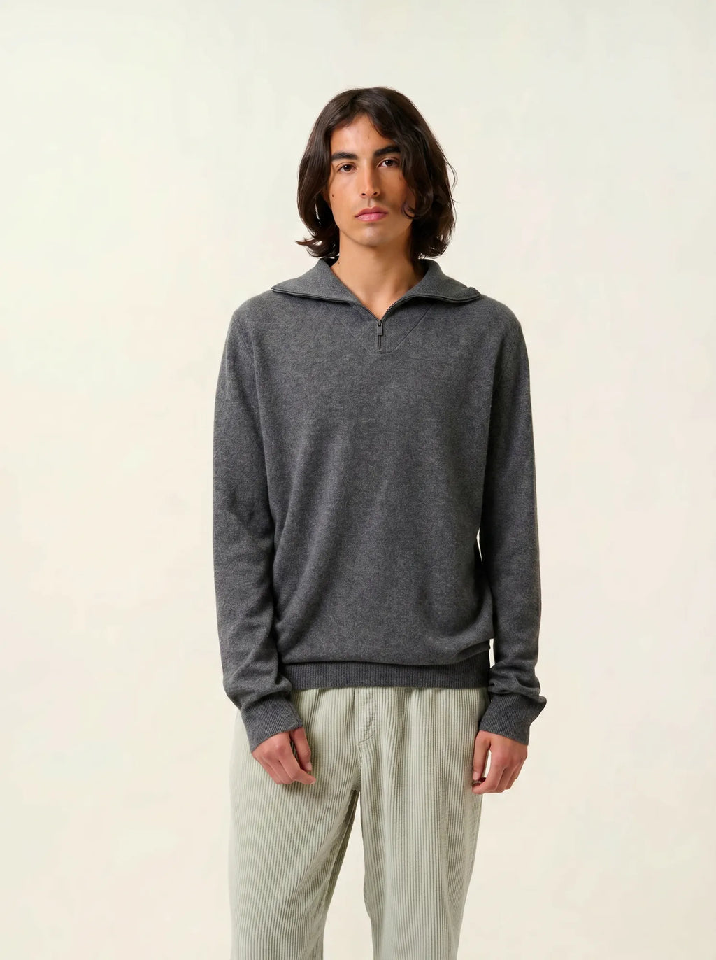 NOEMIE sweater cuffed beanie heather charcoal