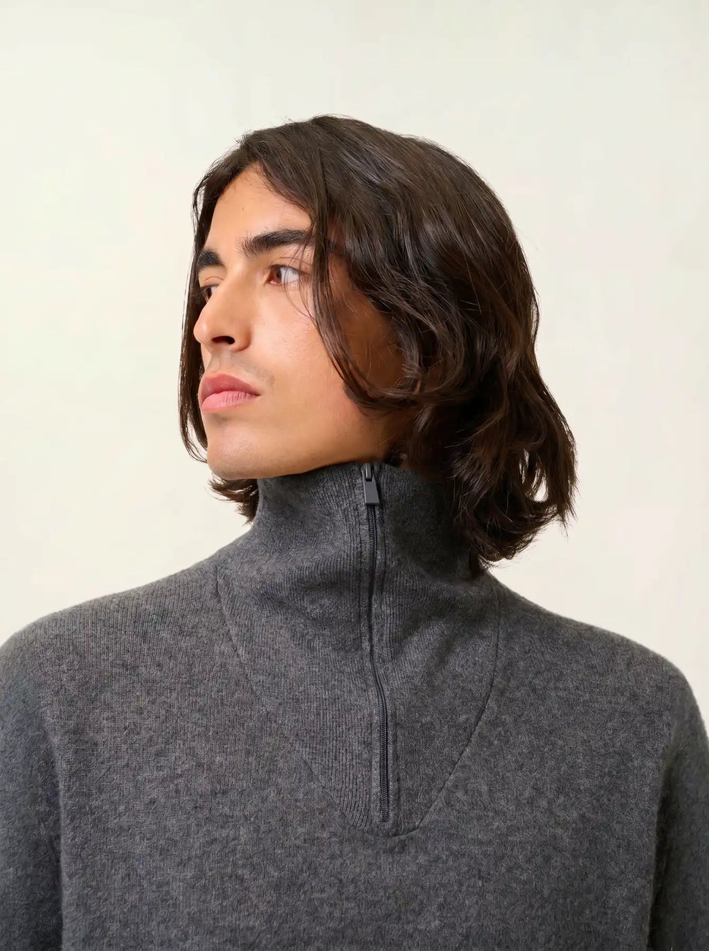 NOEMIE sweater cuffed beanie heather charcoal