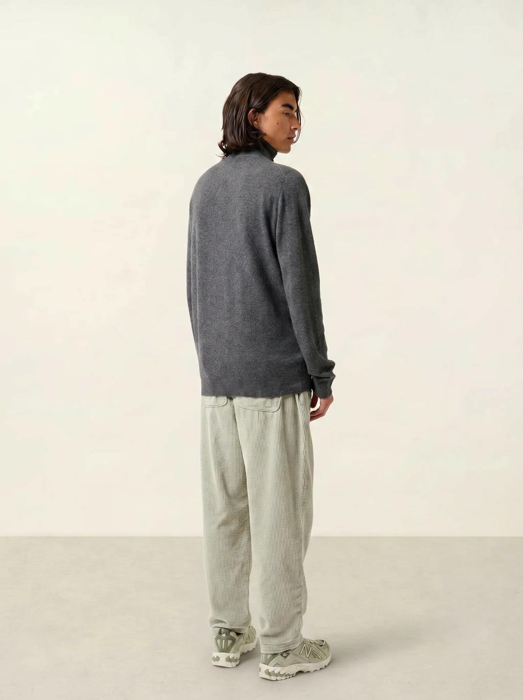 NOEMIE sweater cuffed beanie heather charcoal