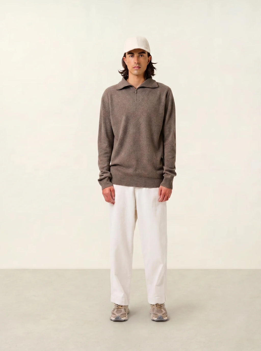 NOEMIE pullover dockermütze taupe meliert
