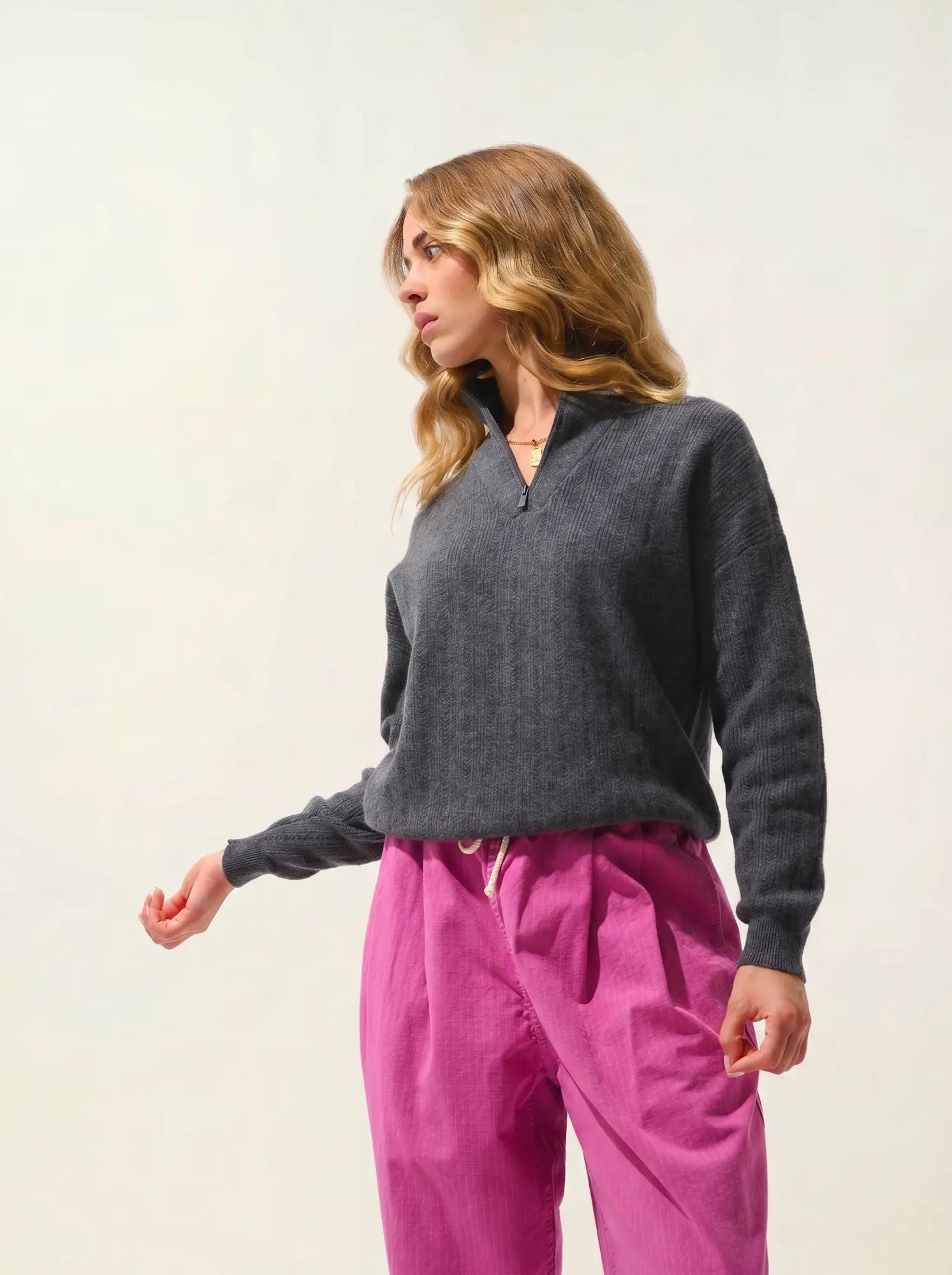 MARIE pull camionneur anthracite chiné
