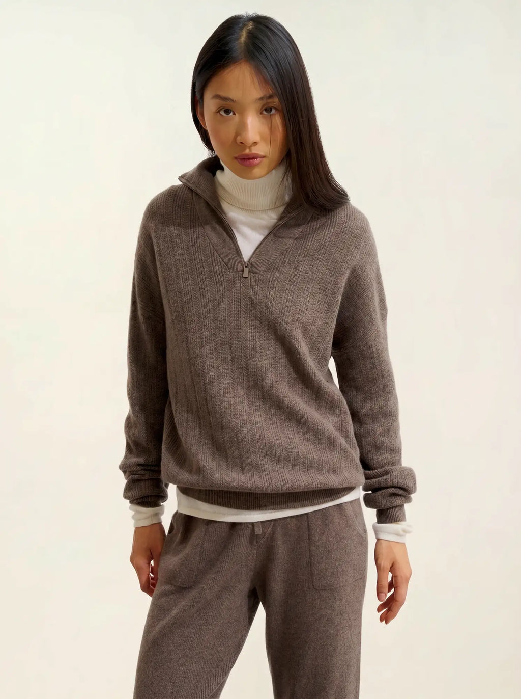 MARIE pull camionneur taupe chiné