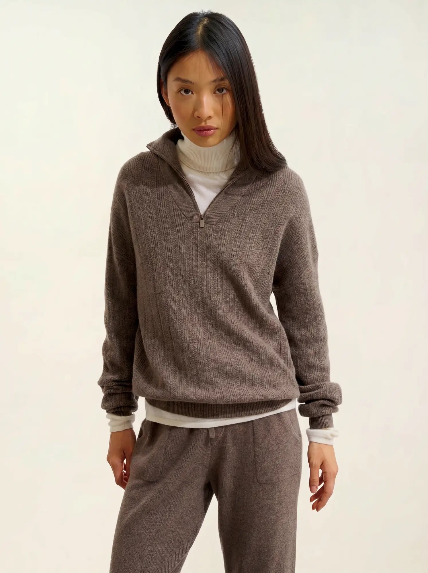 MARIE pull camionneur taupe chiné
