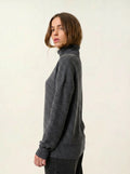 ROXANE pull col roulé anthracite chiné