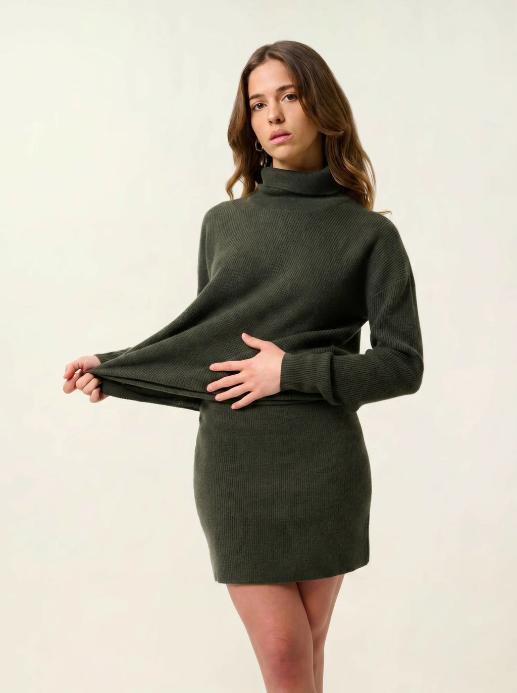ROXANE pullover rollkragen khaki