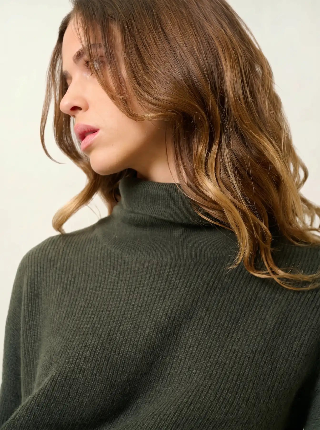 ROXANE pullover rollkragen khaki