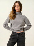ROXANE pull col roulé nuage chiné