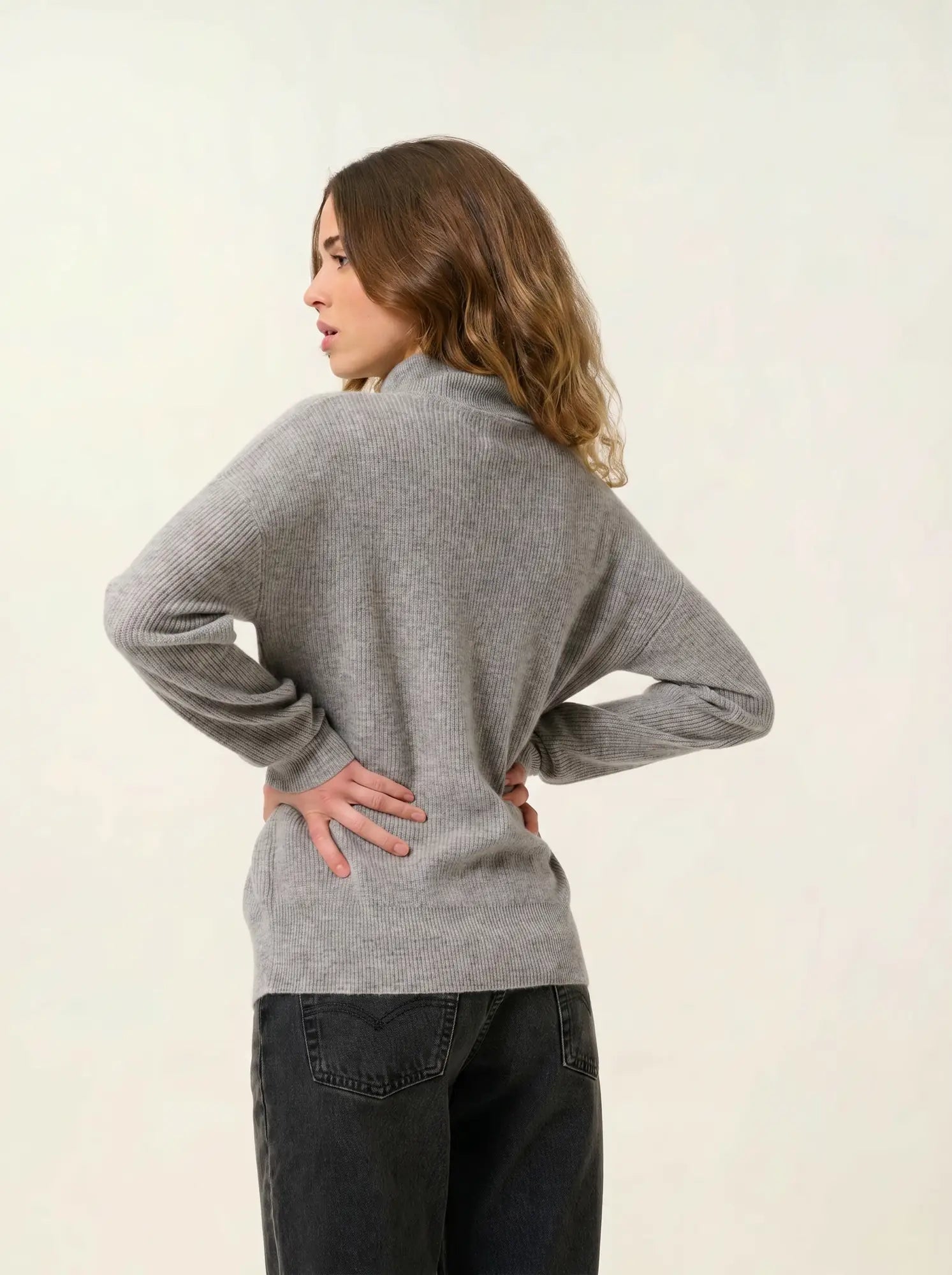 ROXANE pull col roulé nuage chiné