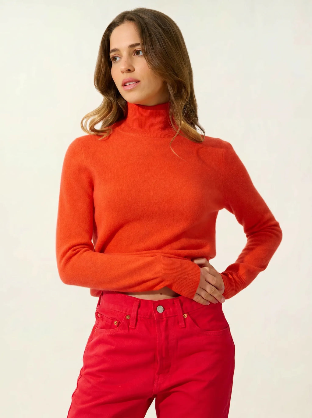 EILEEN pullover stehkragen orange