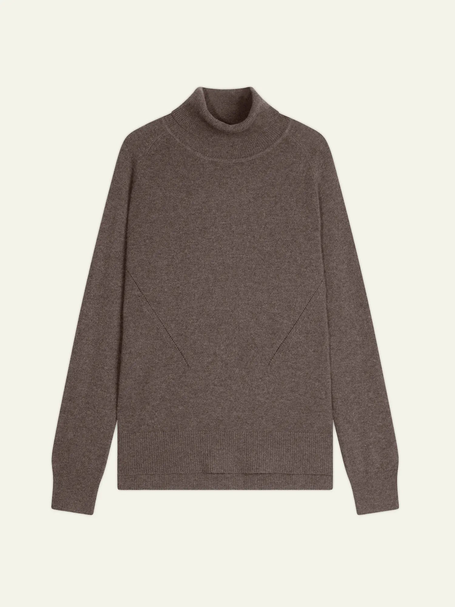 MADELINE pull col roulé taupe chiné