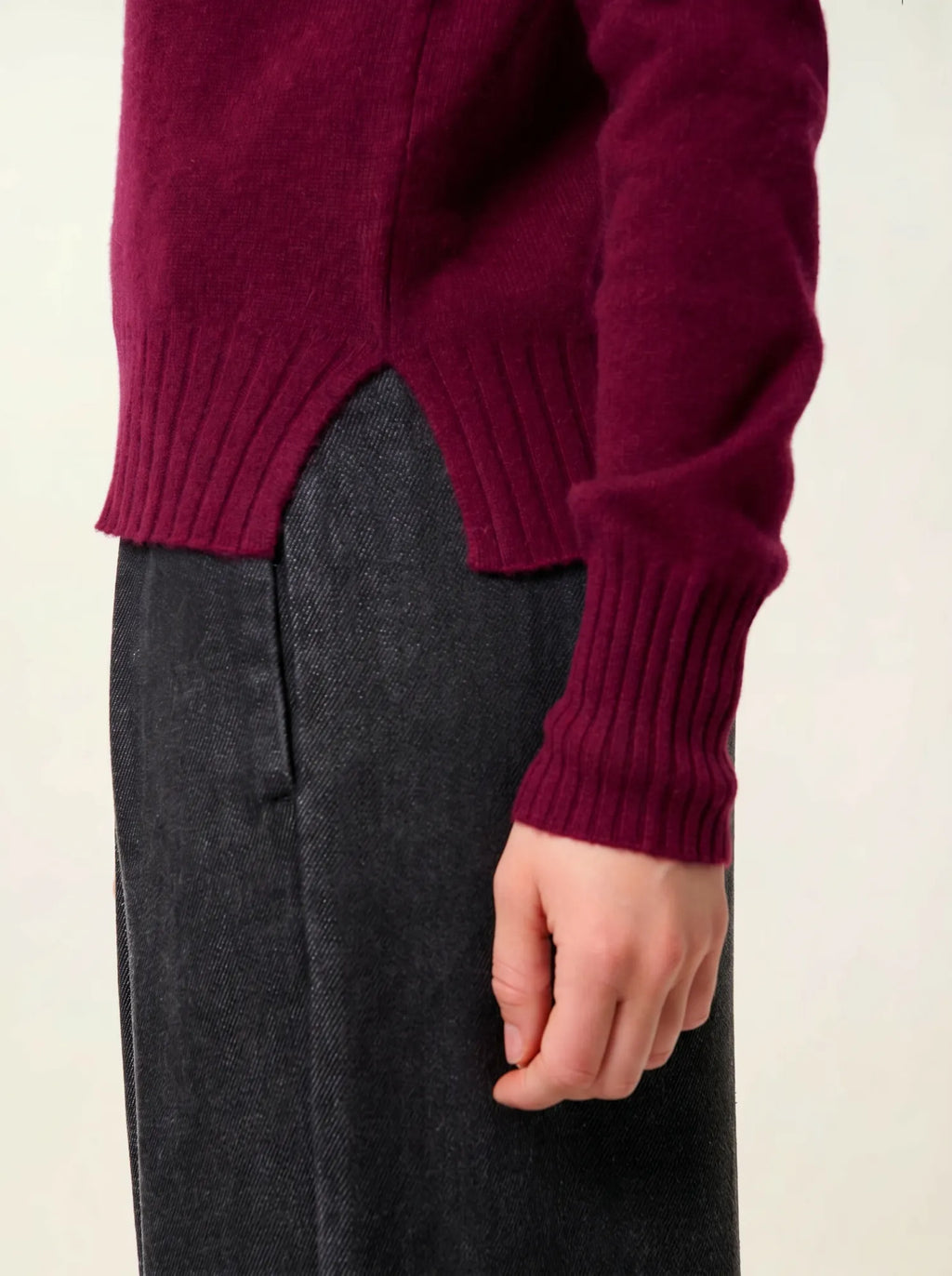 CASSY pull col roulé bordeaux
