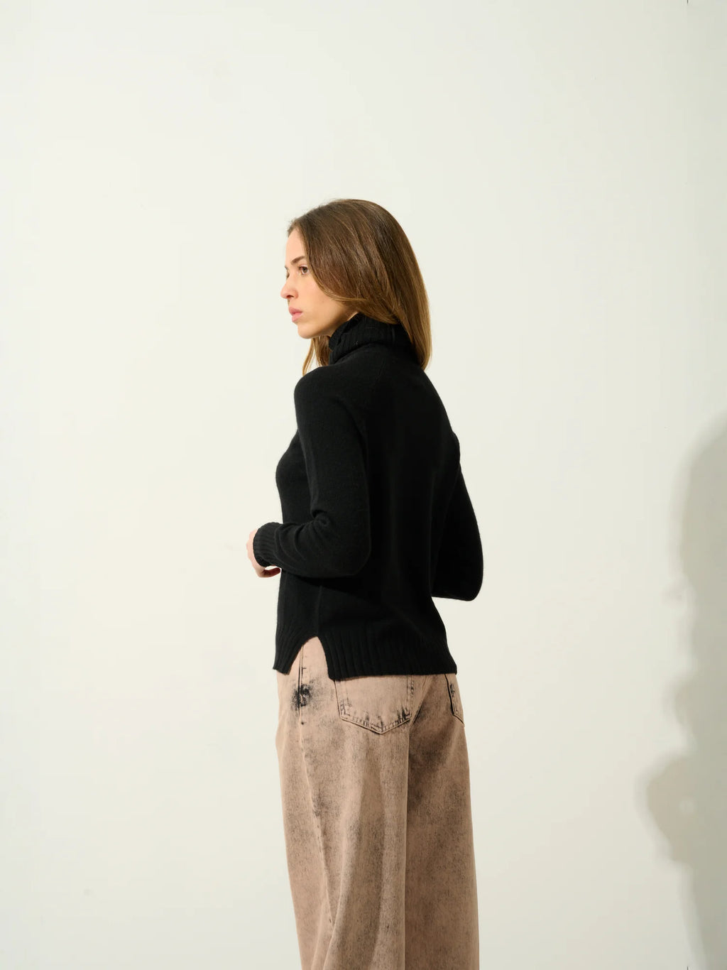 CASSY pull col roulé noir