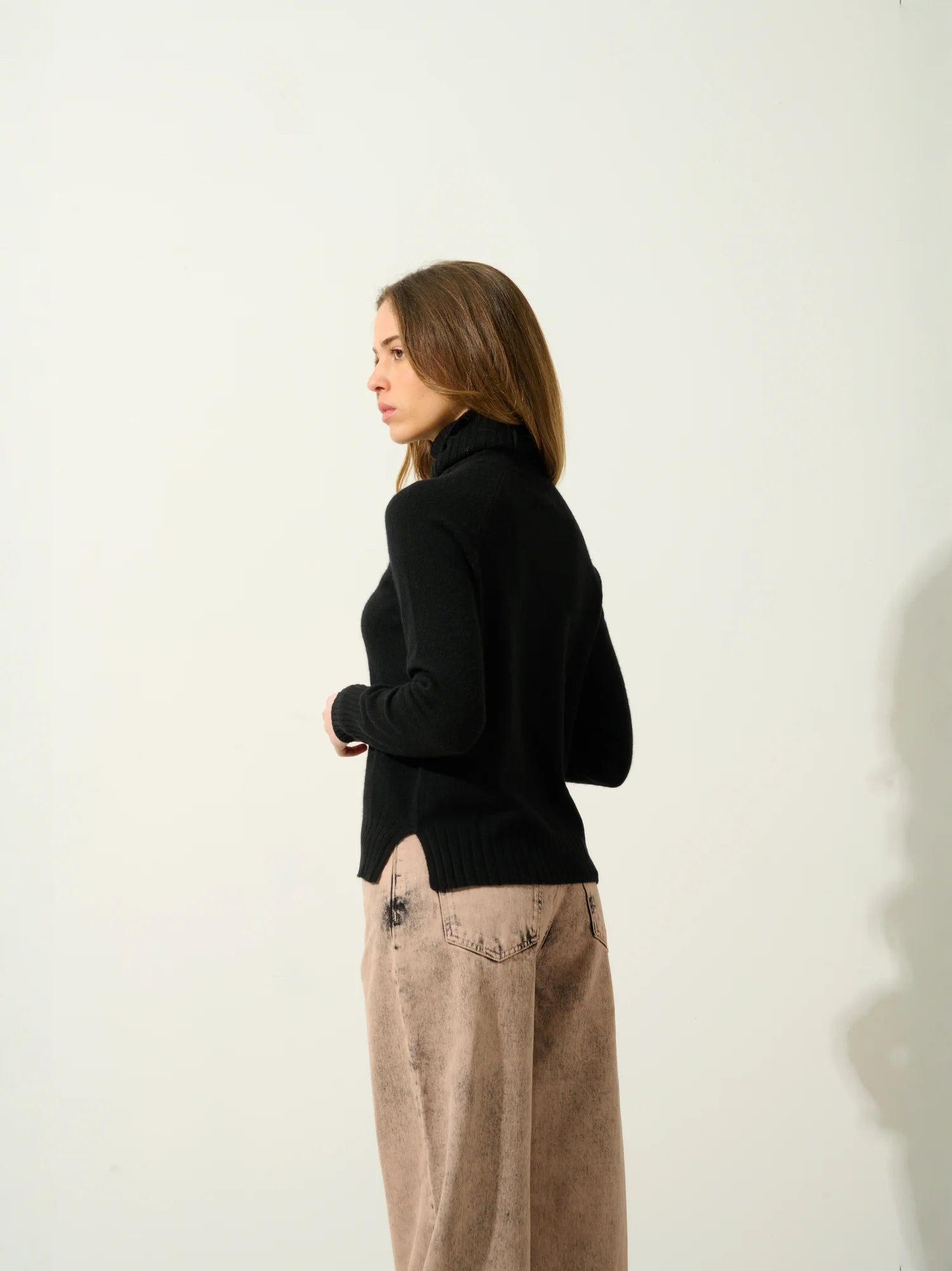 CASSY pull col roulé noir