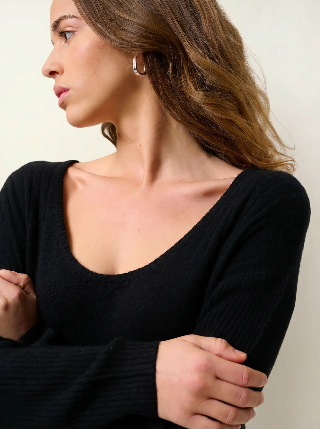 DANA robe col U noir