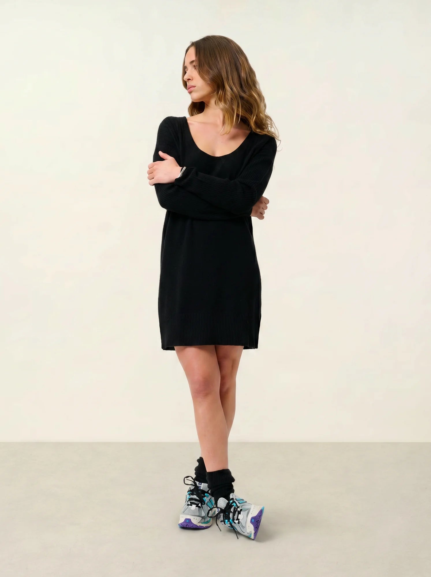 DANA robe col U noir