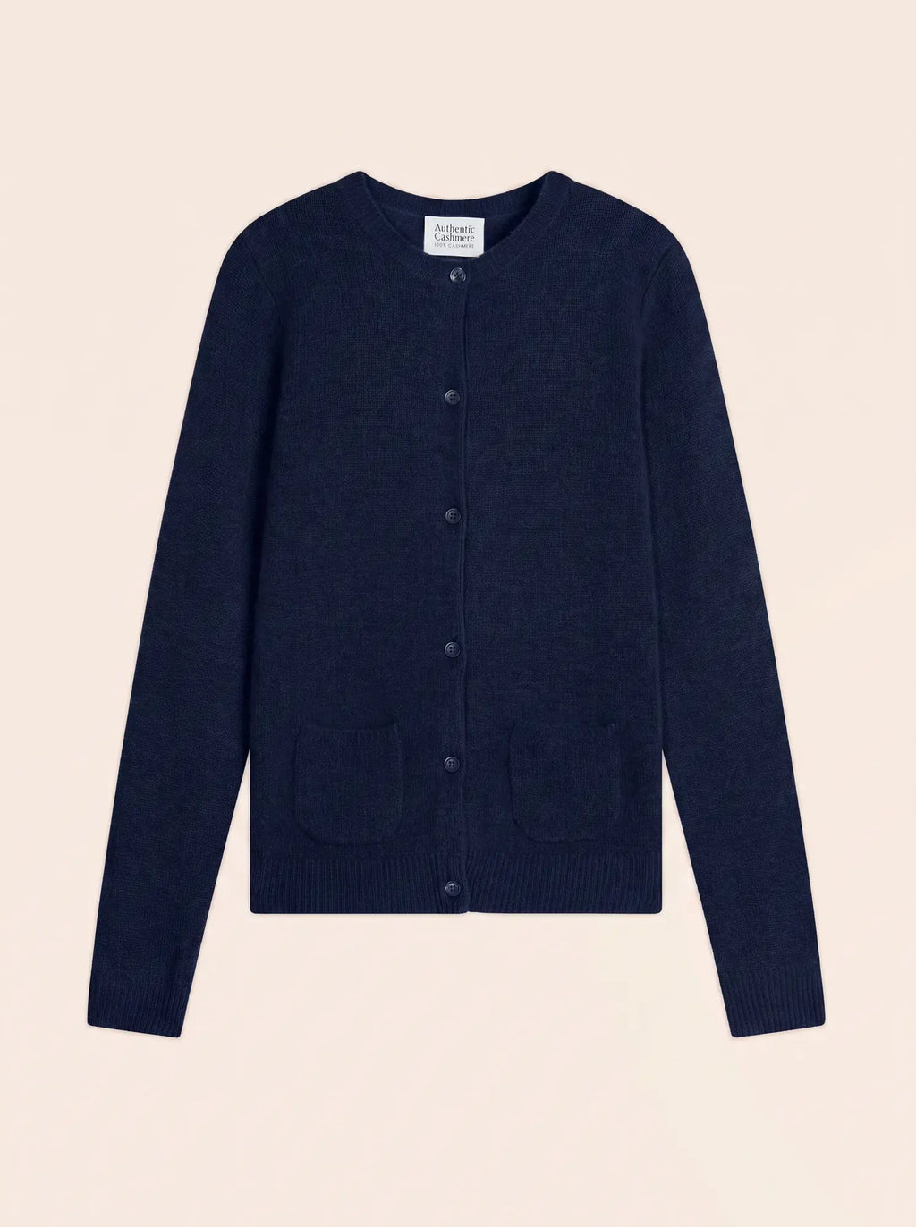 ELISE cardigan col rond 4 fils bleu marine