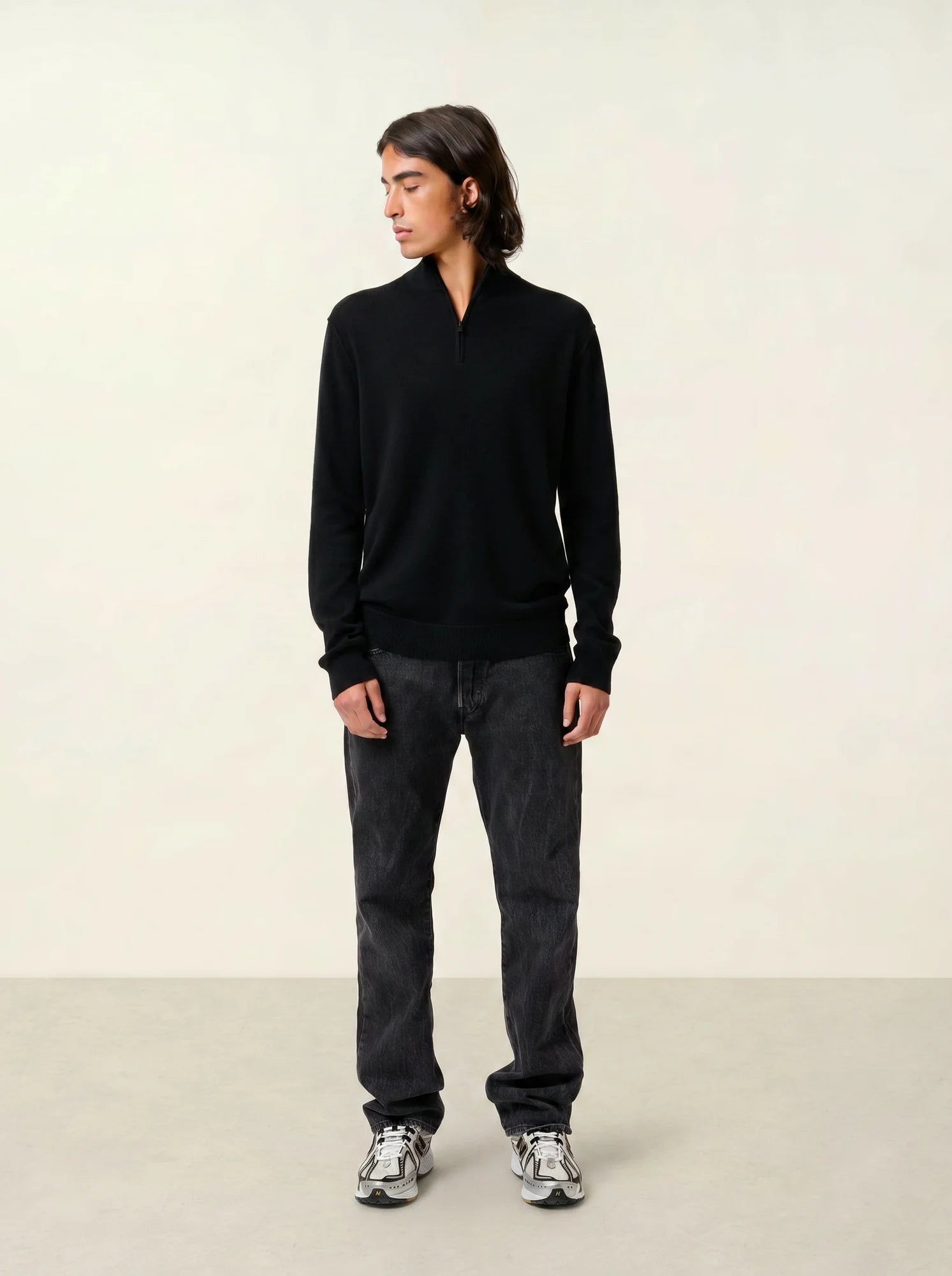 CANDICE Pullover Truckerkragen Schwarz