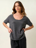 MAELYS t-shirt crew neck heather charcoal