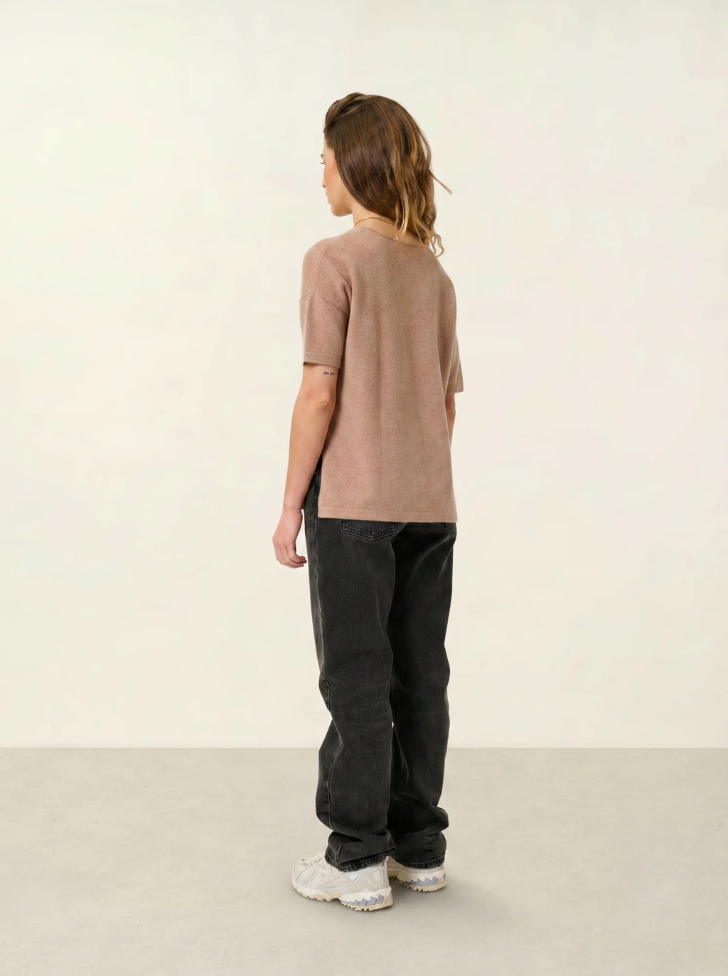 MAELYS t-shirt crew neck heather camel