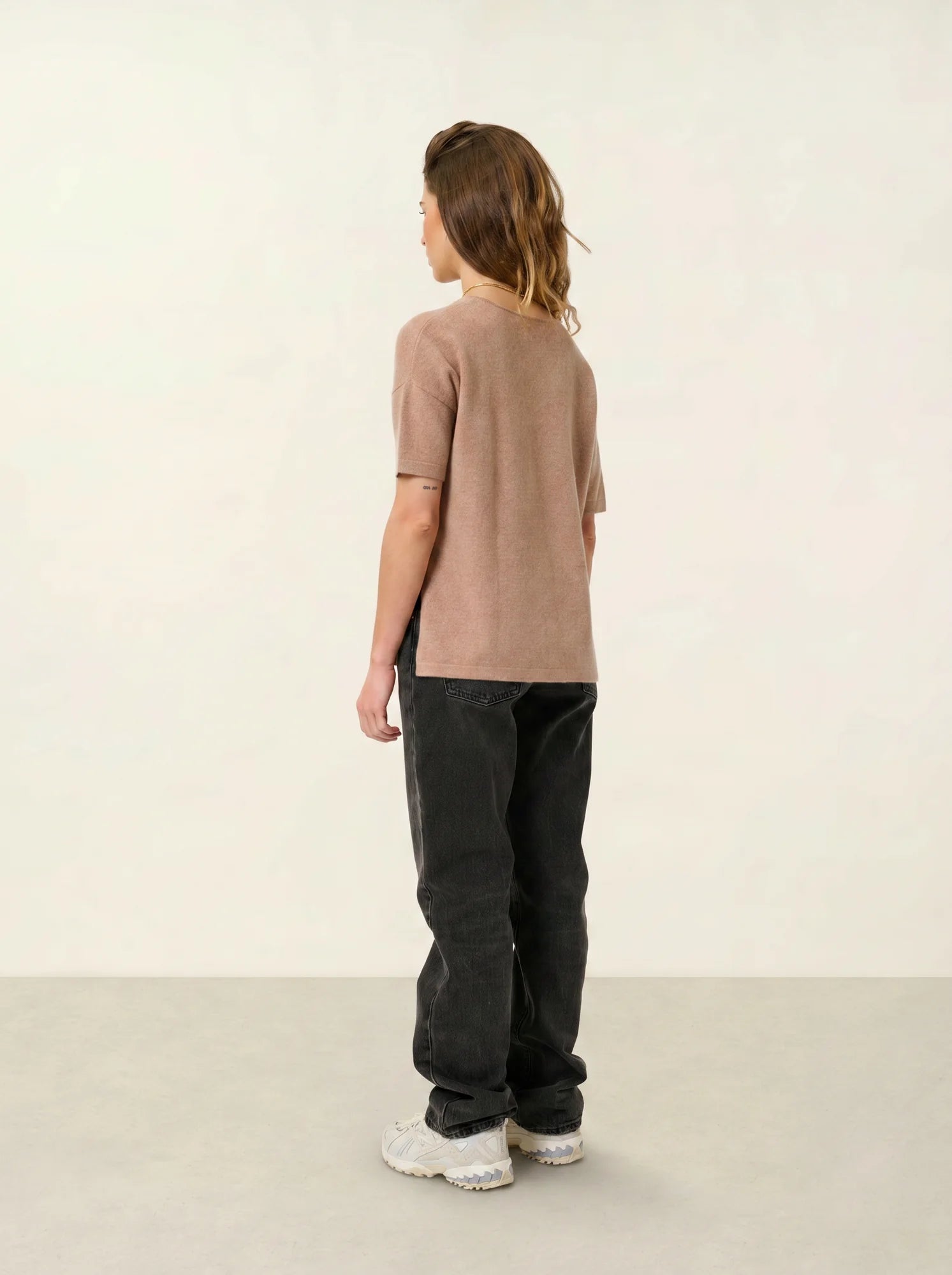 MAELYS t-shirt crew neck heather camel