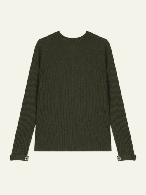 ASSIA sweater mock neck boutons poignets khaki