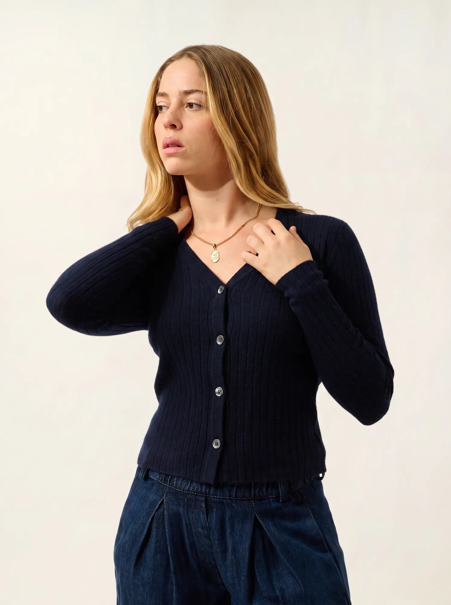 LISE cardigan v-neck navy