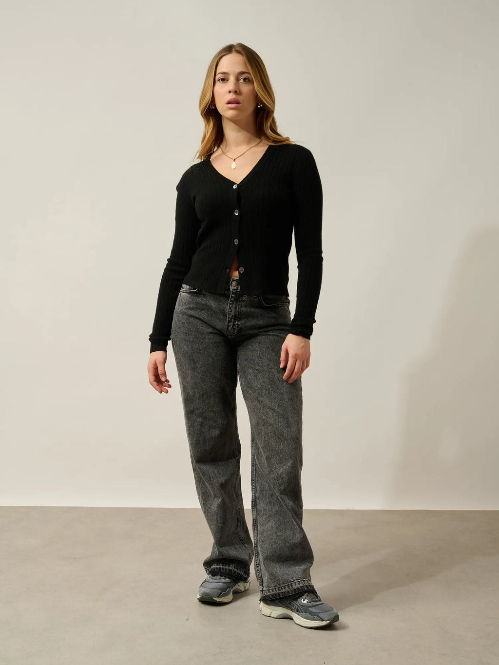LISE cardigan col V noir