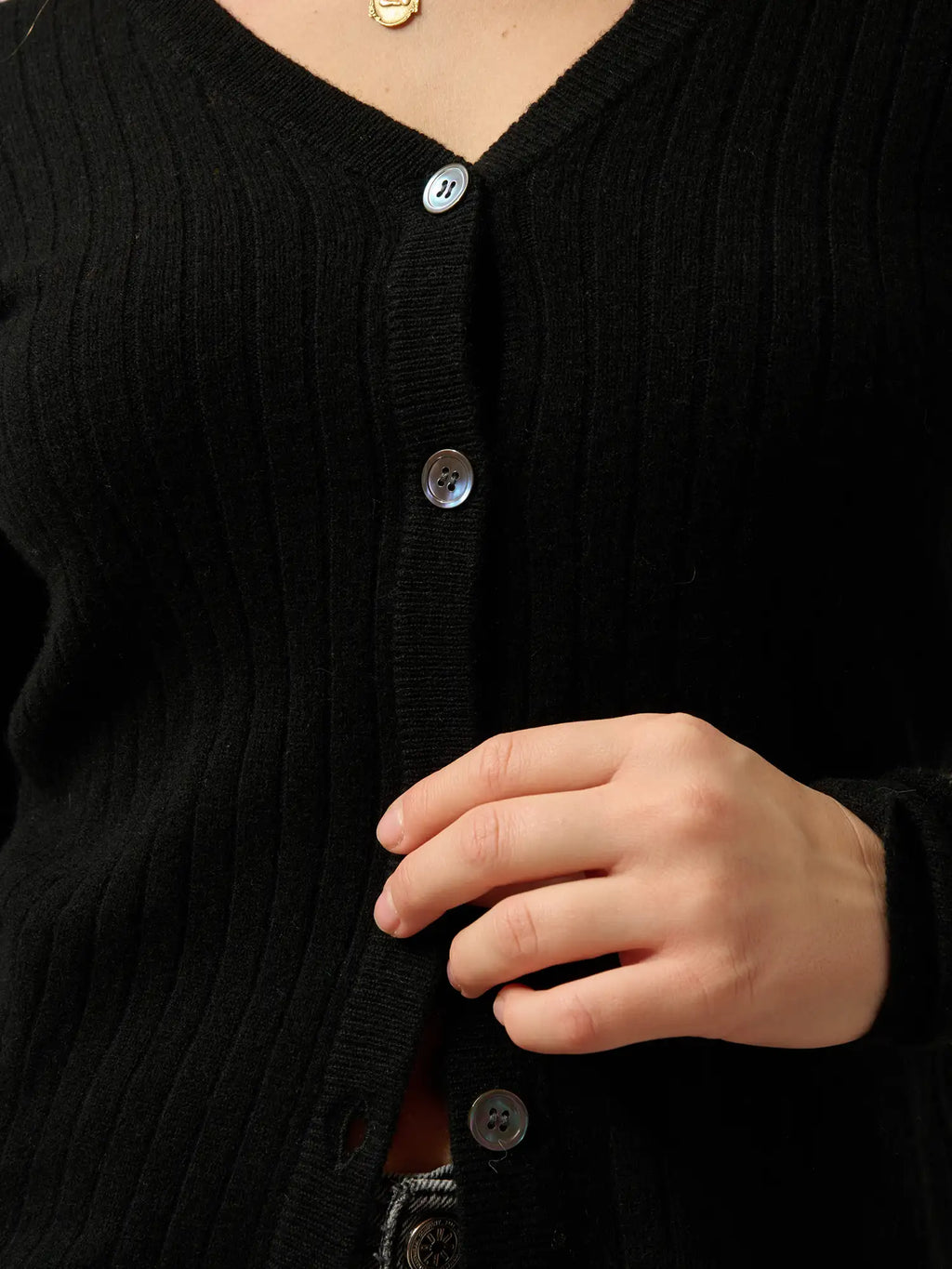 LISE cardigan col V noir