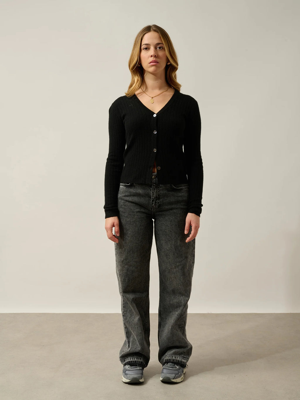 LISE cardigan col V noir
