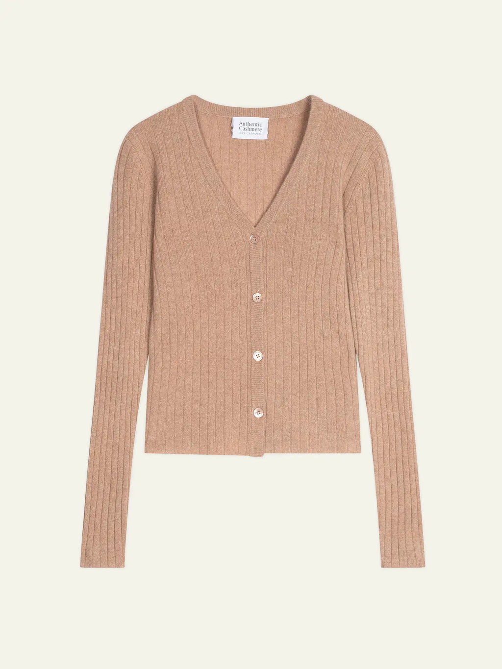 LISE cardigan col V camel chiné