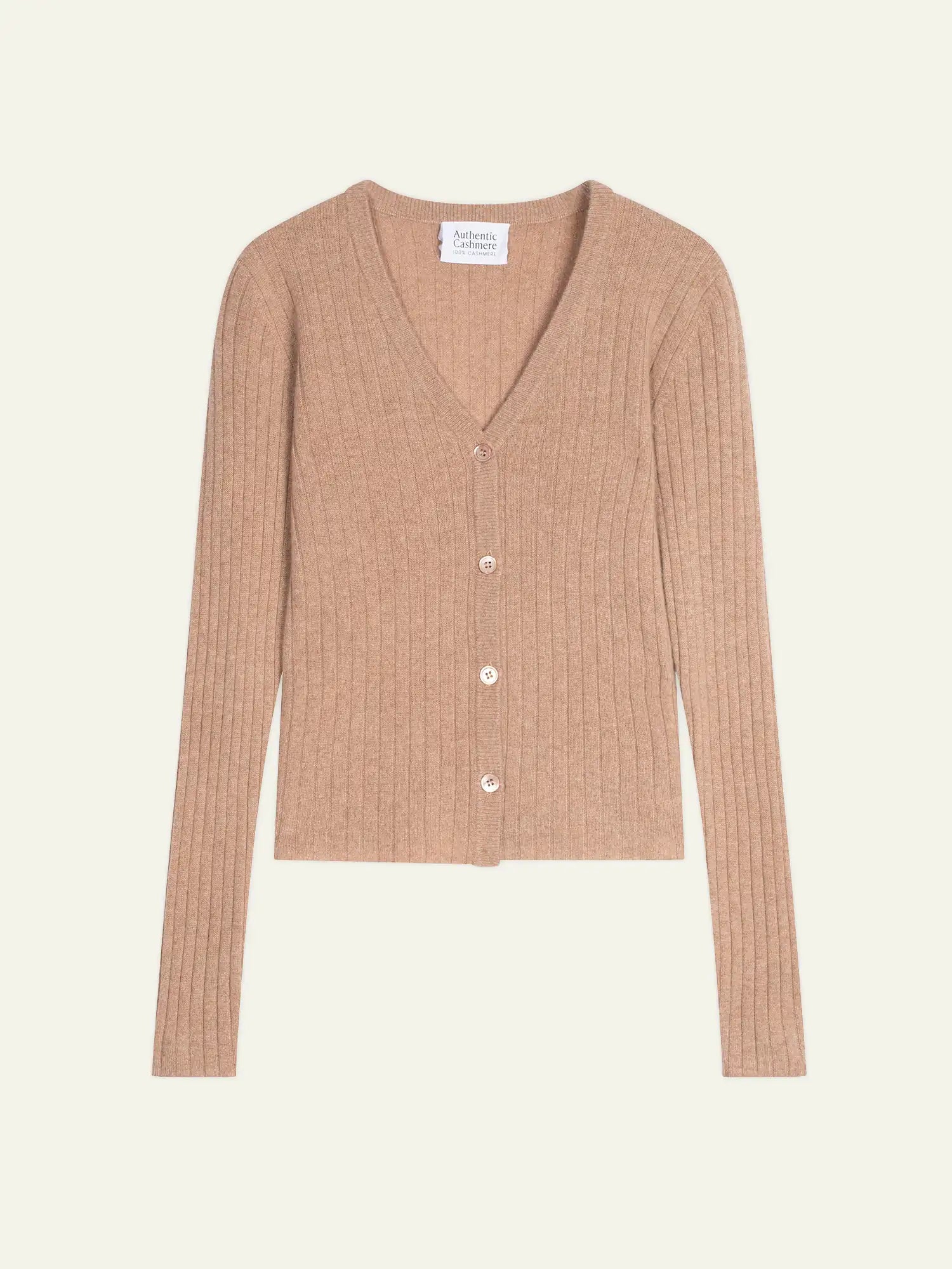 LISE cardigan col V camel chiné