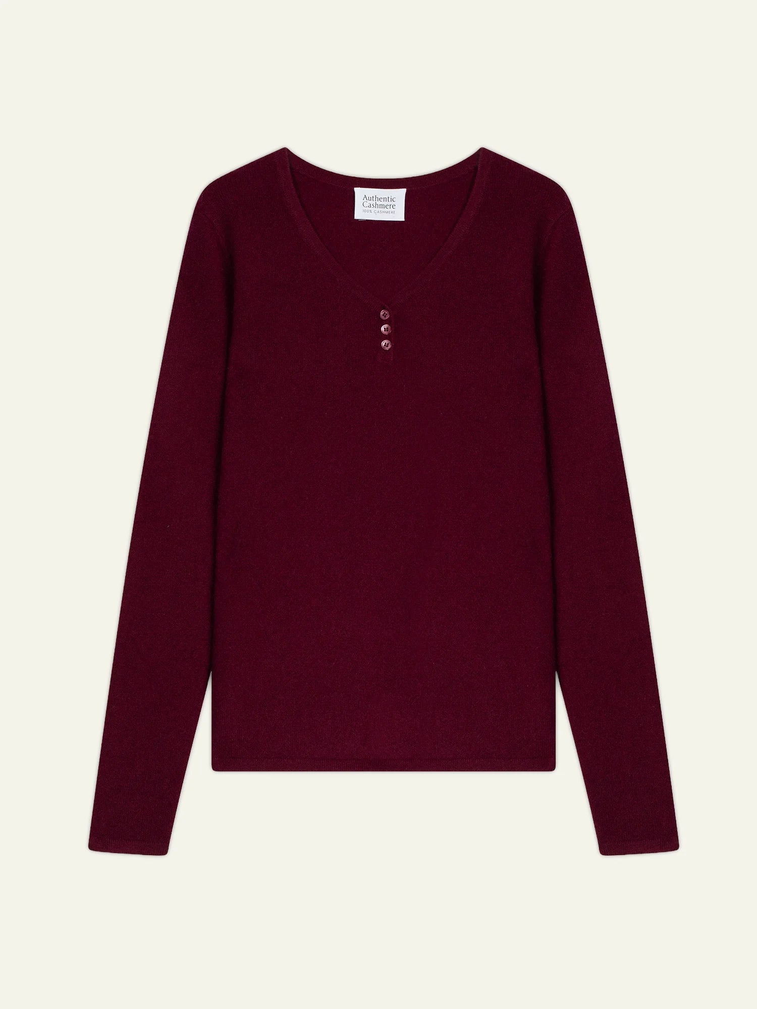 GABLE Pullover V-Ausschnitt geknöpft Bordeaux