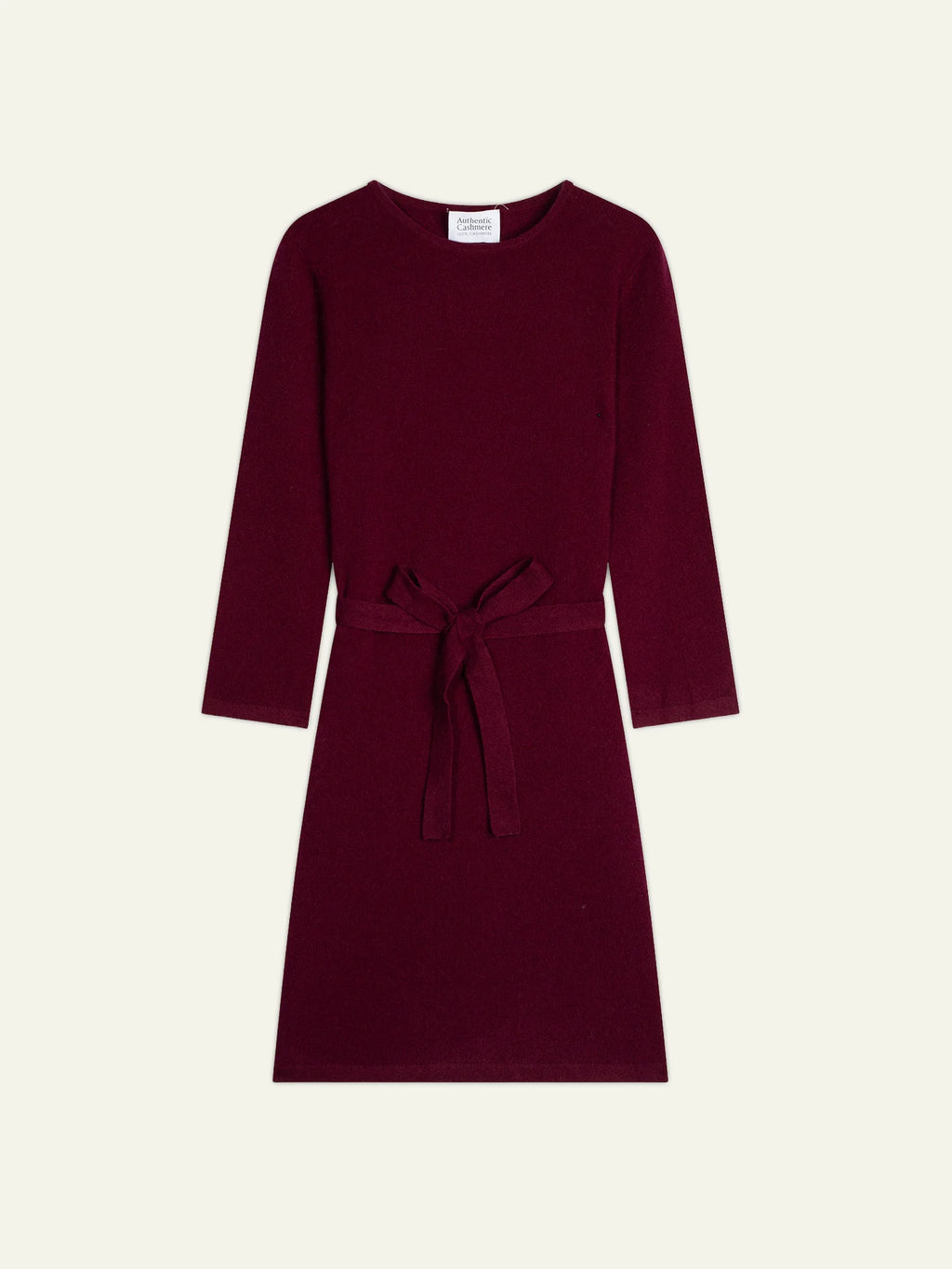 CONISTON robe col rond avec ceinture bordeaux