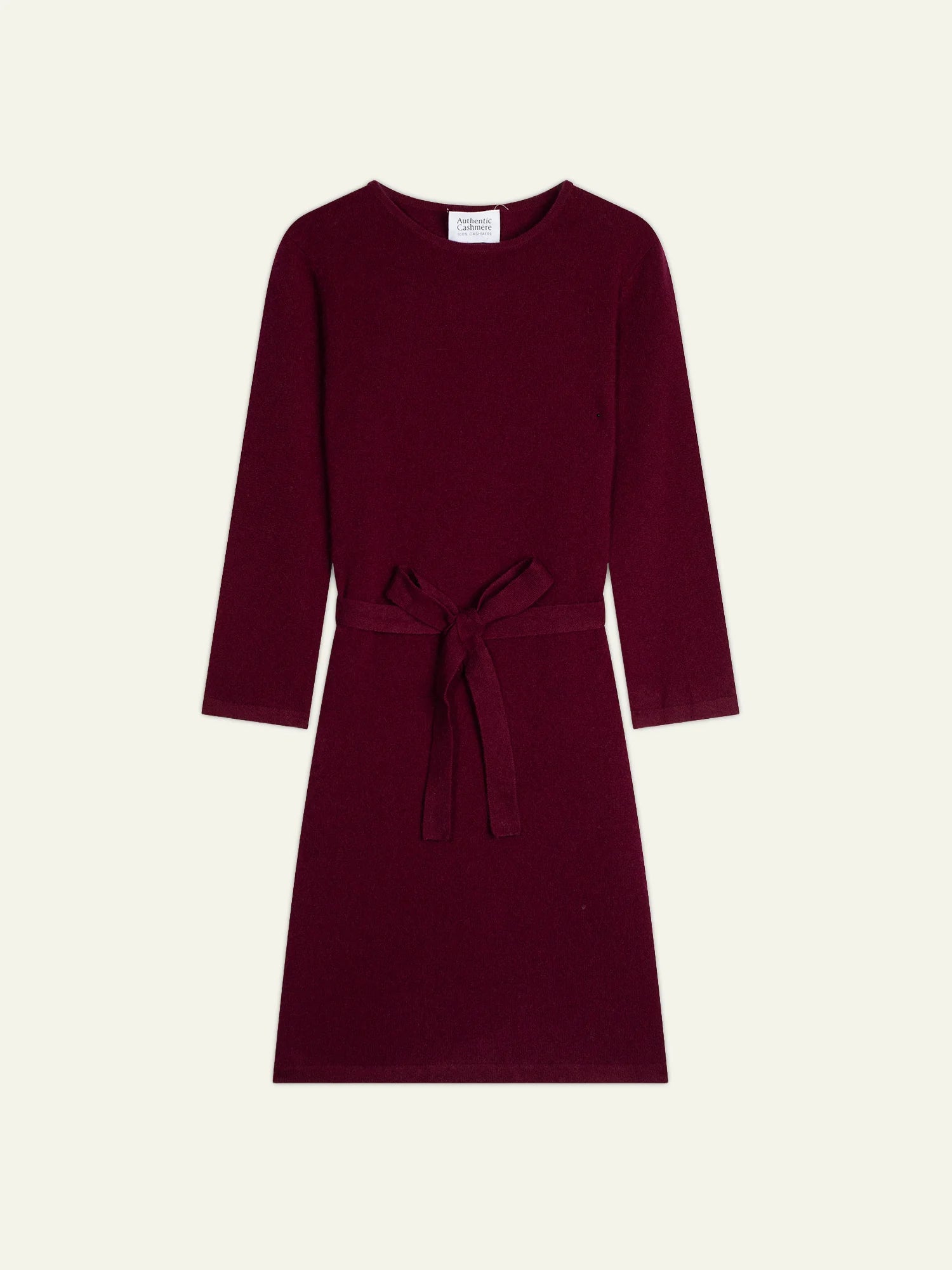 CONISTON robe col rond avec ceinture bordeaux