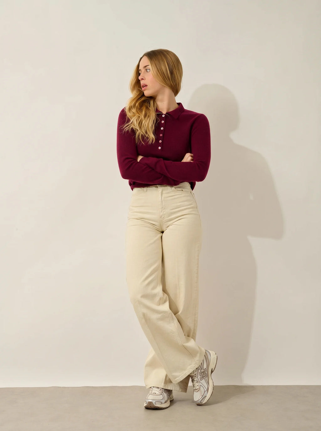 SLIEVE polo manches longues bordeaux