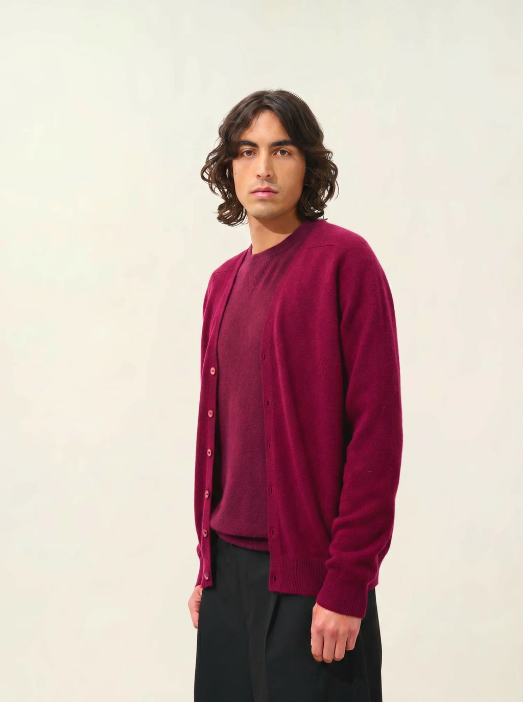 PIPA strickjacke v-ausschnitt bordeaux