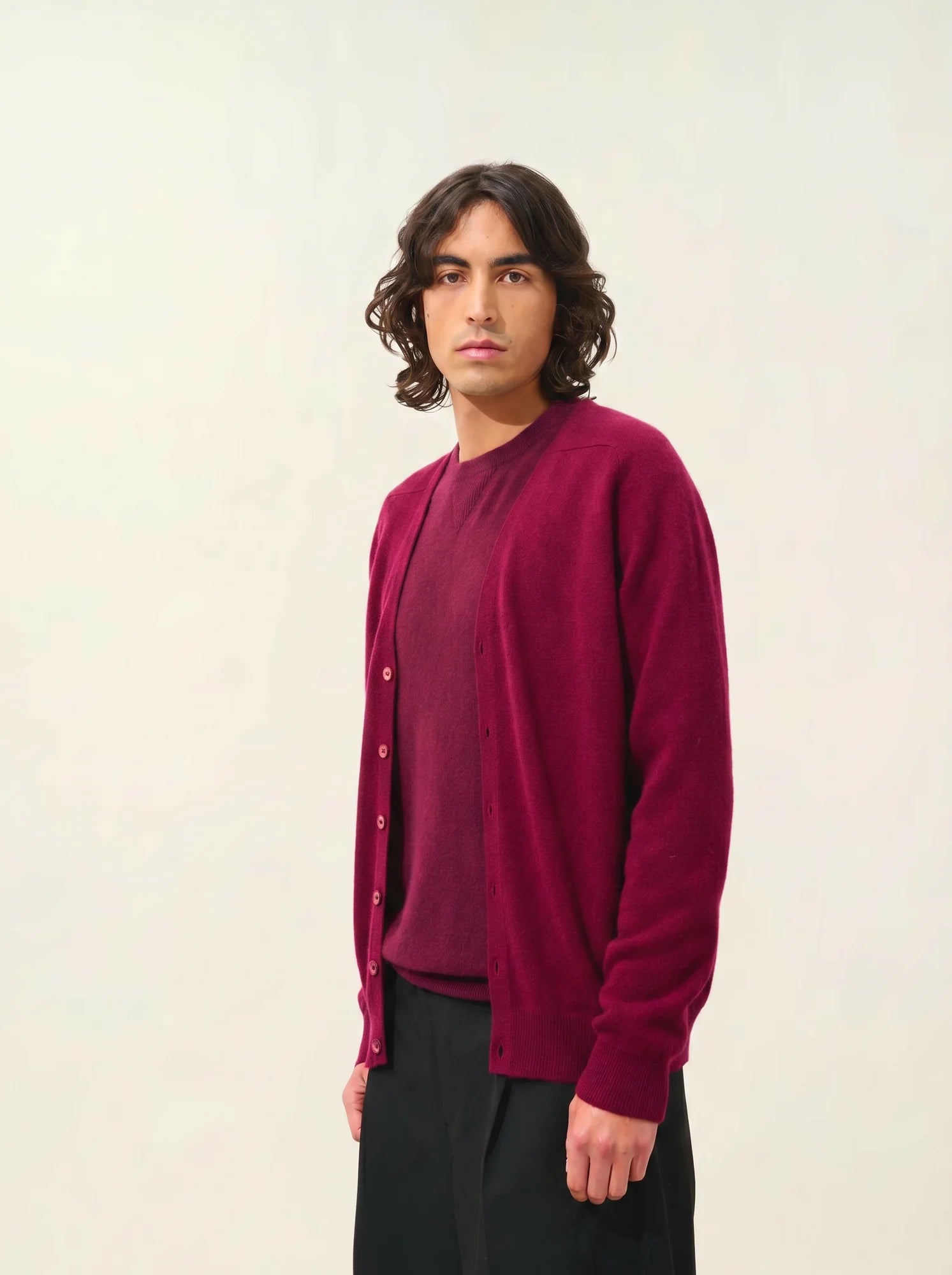 PIPA strickjacke v-ausschnitt bordeaux