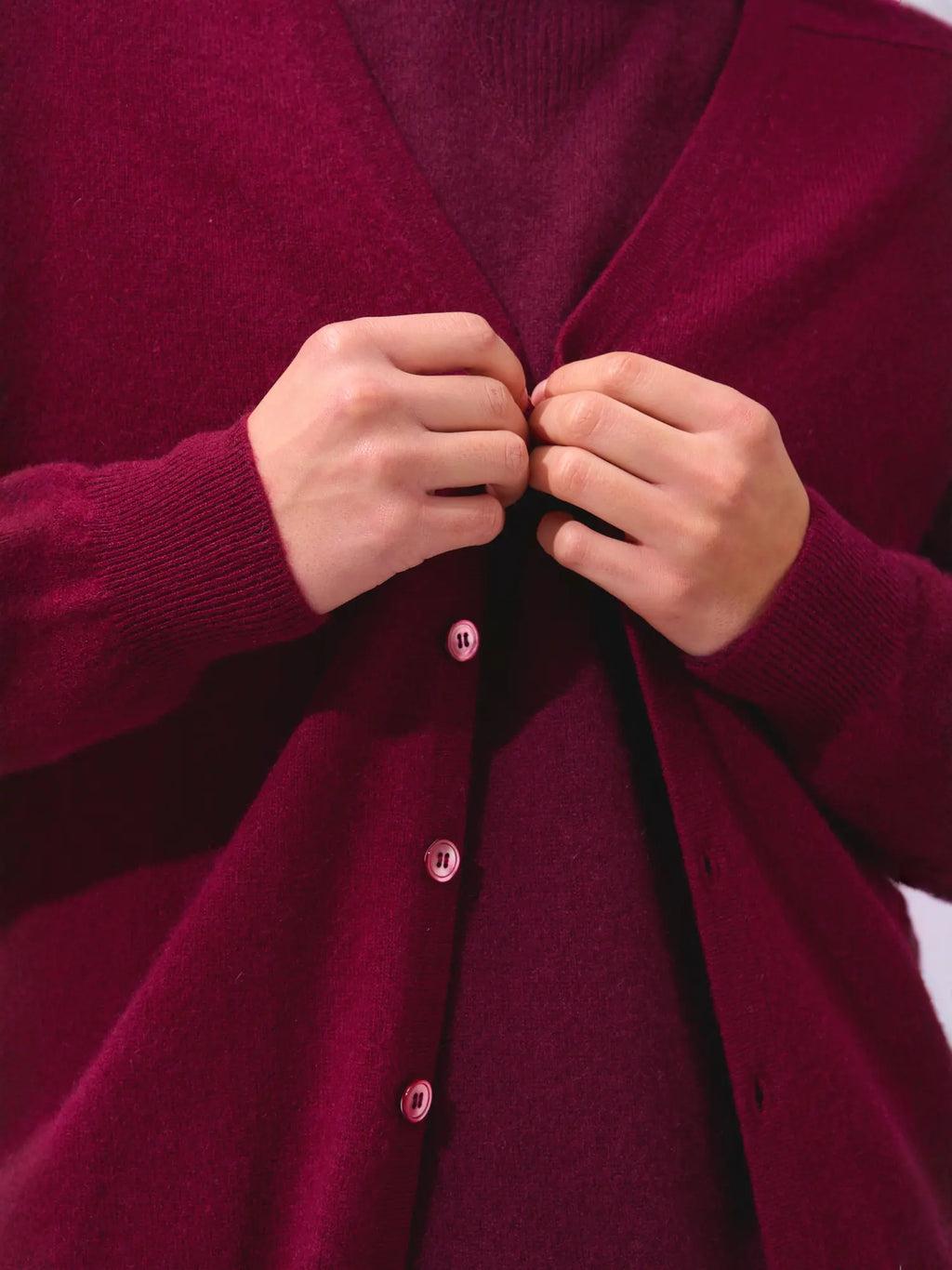 PIPA strickjacke v-ausschnitt bordeaux